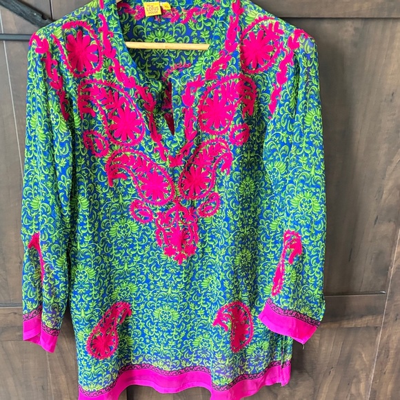 India Boutique - Sheer embroidered bbeach cover tunic never worn - Picture 1 of 1